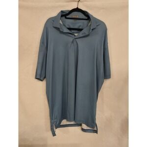 Peter Millar Mens's Size XL Blue‎ Golf Polo Short Sleevr Summer Comfort